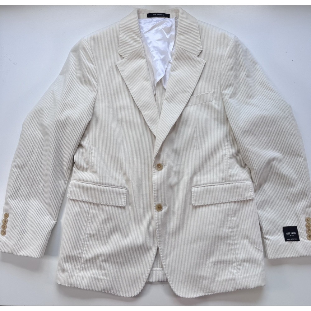 TODD SNYDER Wide Wale Corduroy Sutton Jacket Blazer Sport Coat Men 36R White NWT